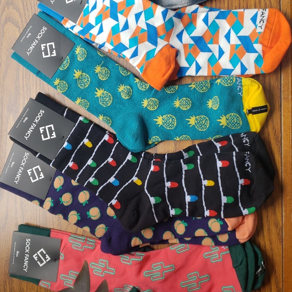 5 pairs brand new, high quality, fun and stylish dress socks